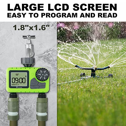 Worth Garden Digital Outdoor 2 Outlet Watering Water Timer Programmable Sprinkler Timer