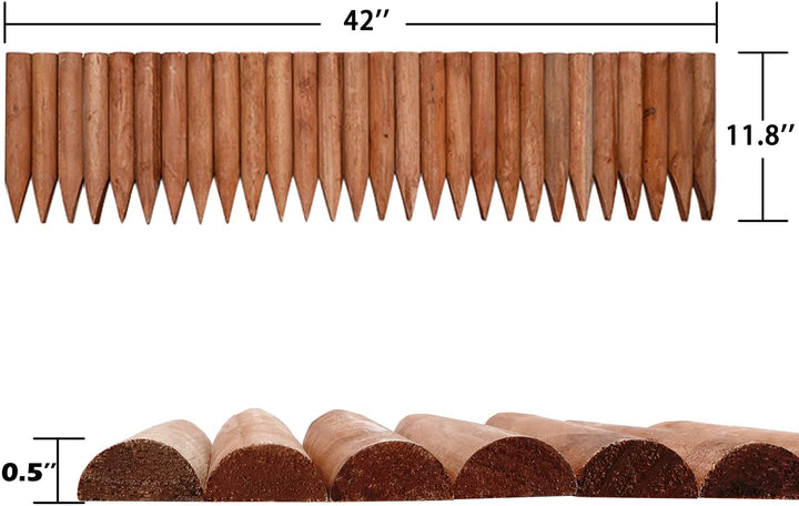 worth garden 11.8'' H x 42'' L Fix Spiked Log Roll garden Border Fence Edging