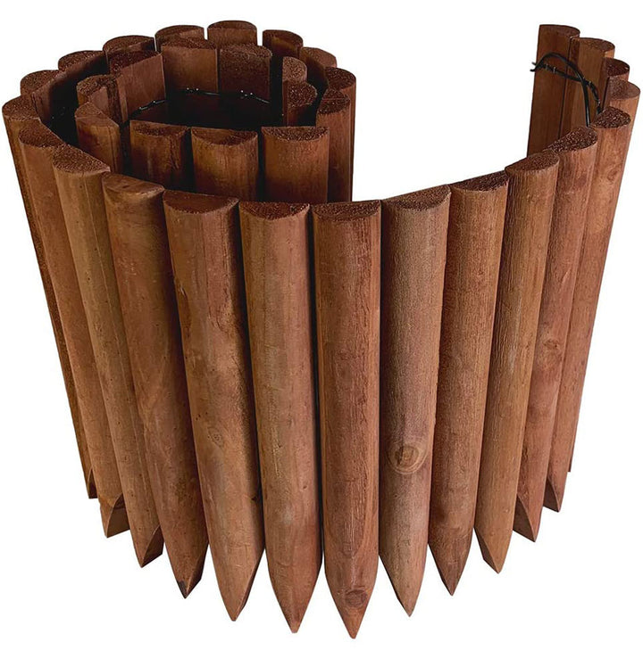 worth garden 11.8'' H x 42'' L Fix Spiked Log Roll garden Border Fence Edging