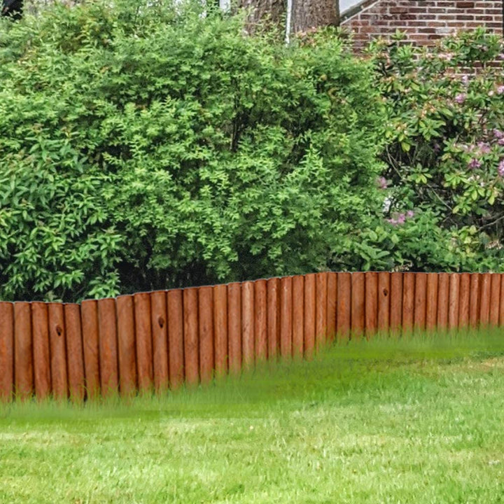 Worth Garden 3.5 Ft Wooden Short Fence Outdoor Landscape Edging Flexible Decorative Border - Tree Fence - Spring Garden & Yard Maintenance - 7.9'' H x 42'' L - (H:7.9'', brown)