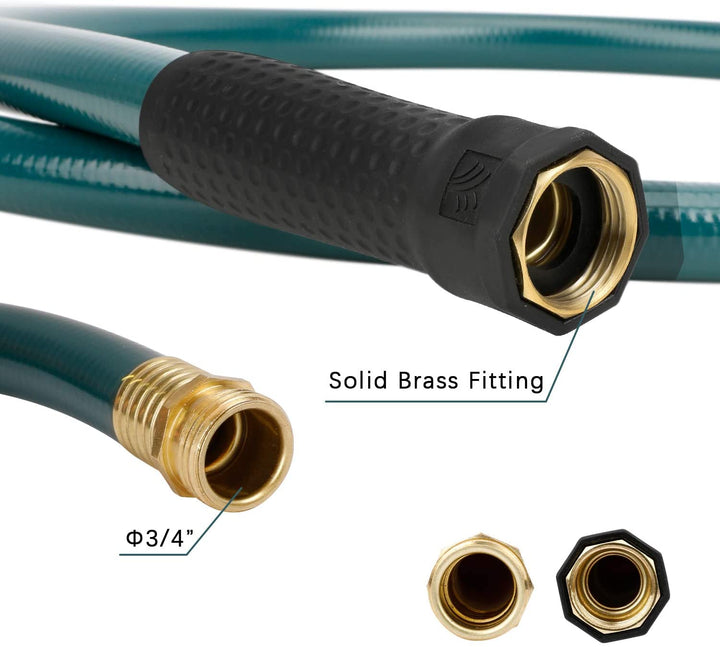 Worth Garden LEADER Short Garden Hose 3/4 in. x 2 ft NO KINK No Leaking LEAD-IN Water Hose with Male to Female Fittings PVC Durable Garden Pipe with Brass for Household &commercial Use rubber hose garden hose 2 ft garden leader hose extention short garden hose 2 feet kink coil garden hose lead garden lead in 2 foot garden hose heavy duty