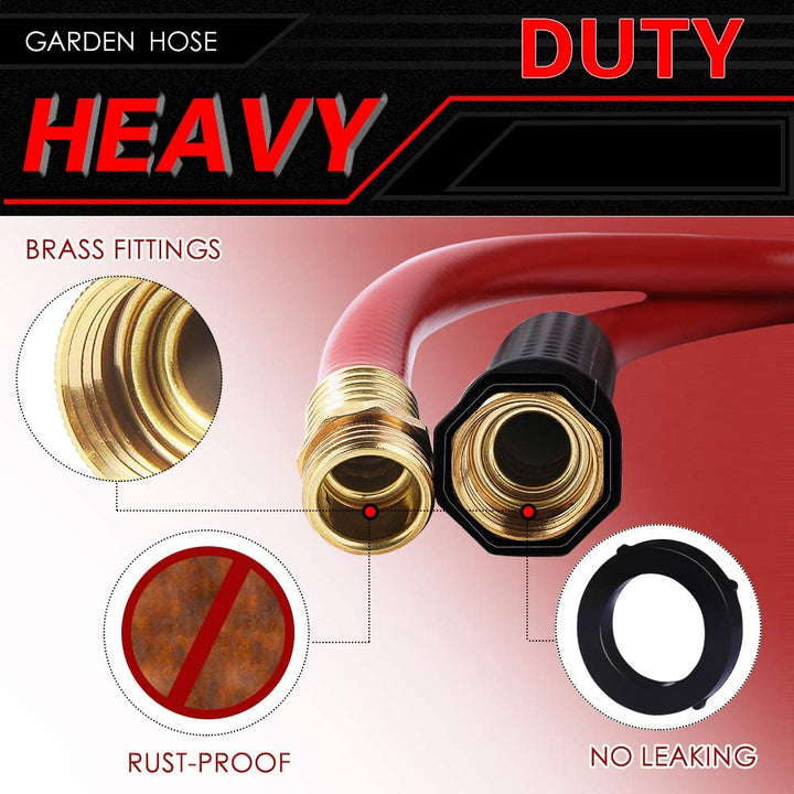 Worth® Heavy Duty Garden Water Hose 5/8" X 25 ft Durable PVC leader no kink hose female to female H155B06