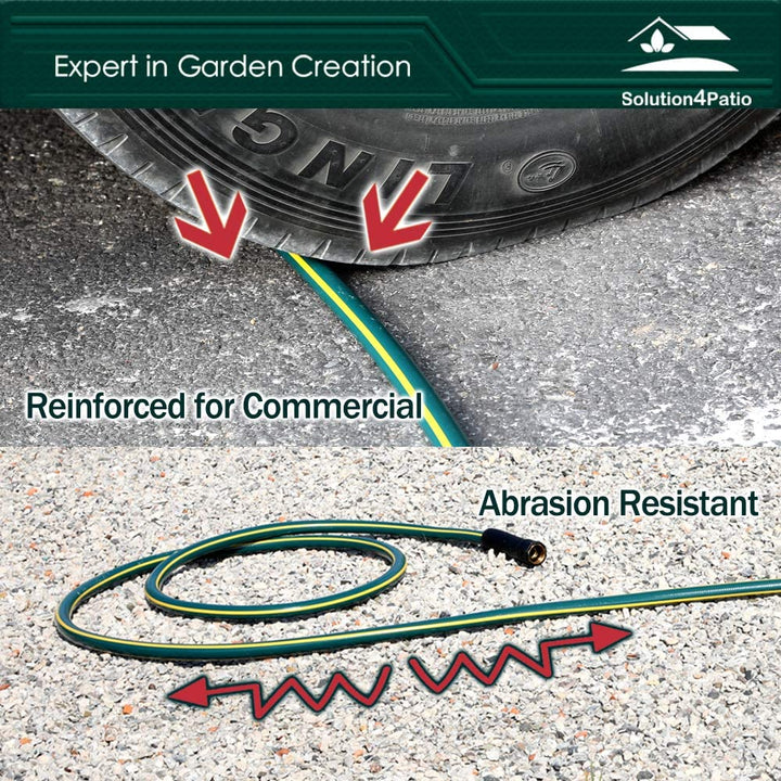 Worth® Heavy Duty Garden Water Hose 5/8" X 25 ft Durable PVC leader no kink hose female to female H155B14