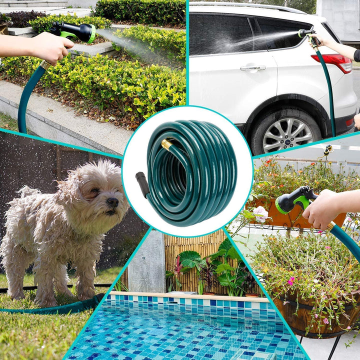 Worth Garden LEADER Short Garden Hose 3/4 in. x 2 ft NO KINK No Leaking LEAD-IN Water Hose with Male to Female Fittings PVC Durable Garden Pipe with Brass for Household &commercial Use rubber hose garden hose 2 ft garden leader hose extention short garden hose 2 feet kink coil garden hose lead garden lead in 2 foot garden hose heavy duty